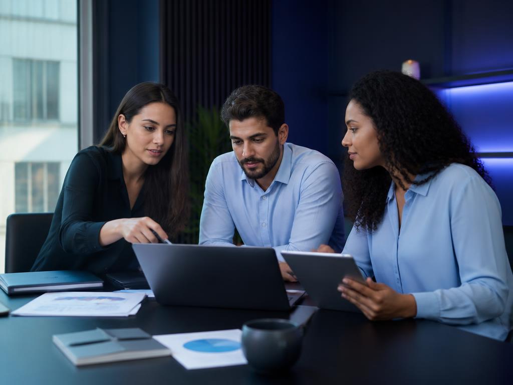 Equipe analisando campanhas, contatos e oportunidades.